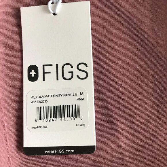 FIGS Yola Maternity Scrub Pants 2.0 Medium M Mineral Mauve Pink - Picture 6 of 6